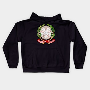 Republic of Italy // Faded Style Coat of Arms Emblem Design Kids Hoodie